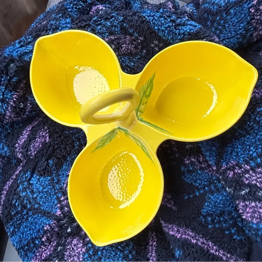 Williams Sonoma lemon platter, dip dish